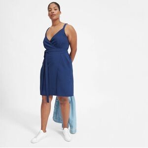 Everlane Blue Mini Wrap Dress